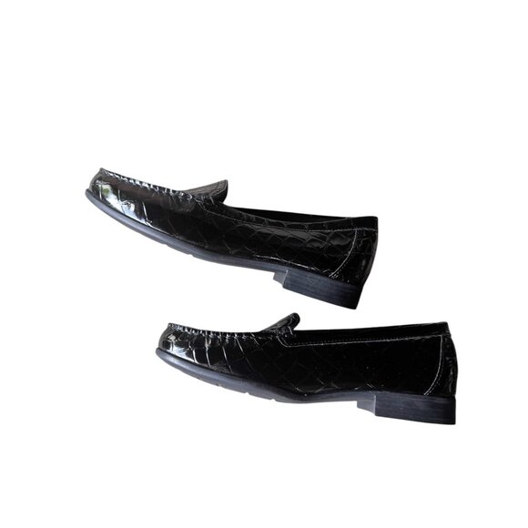 Clarks Bendables Black Embossed Croc Loafers Women's 7.5M Slip-On Comfort Shoes - Picture 10 of 10